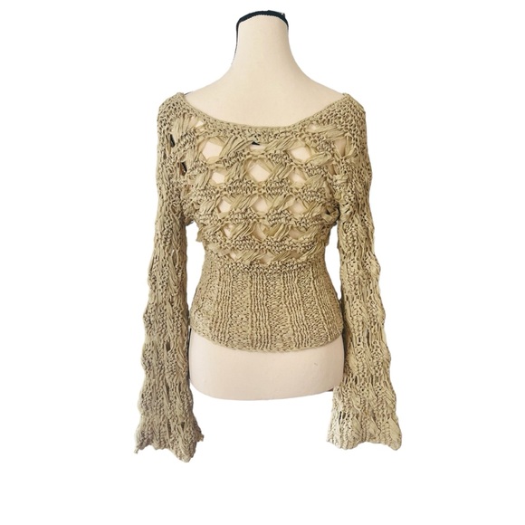 Q Point open raw knit crop sweater - Picture 2 of 3